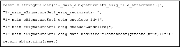 Reset signatures BML sample