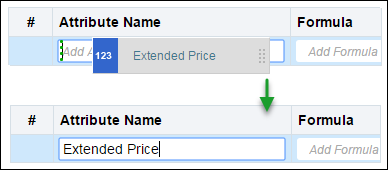 Drag & drop Extended Price