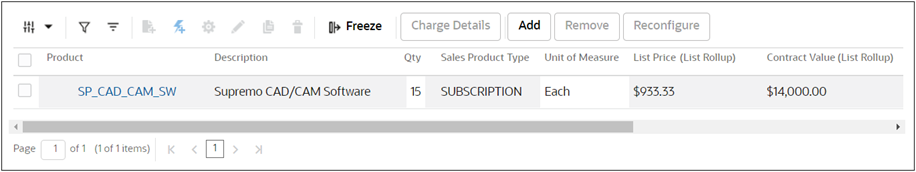 Line Item Grid with Block Pricing Item