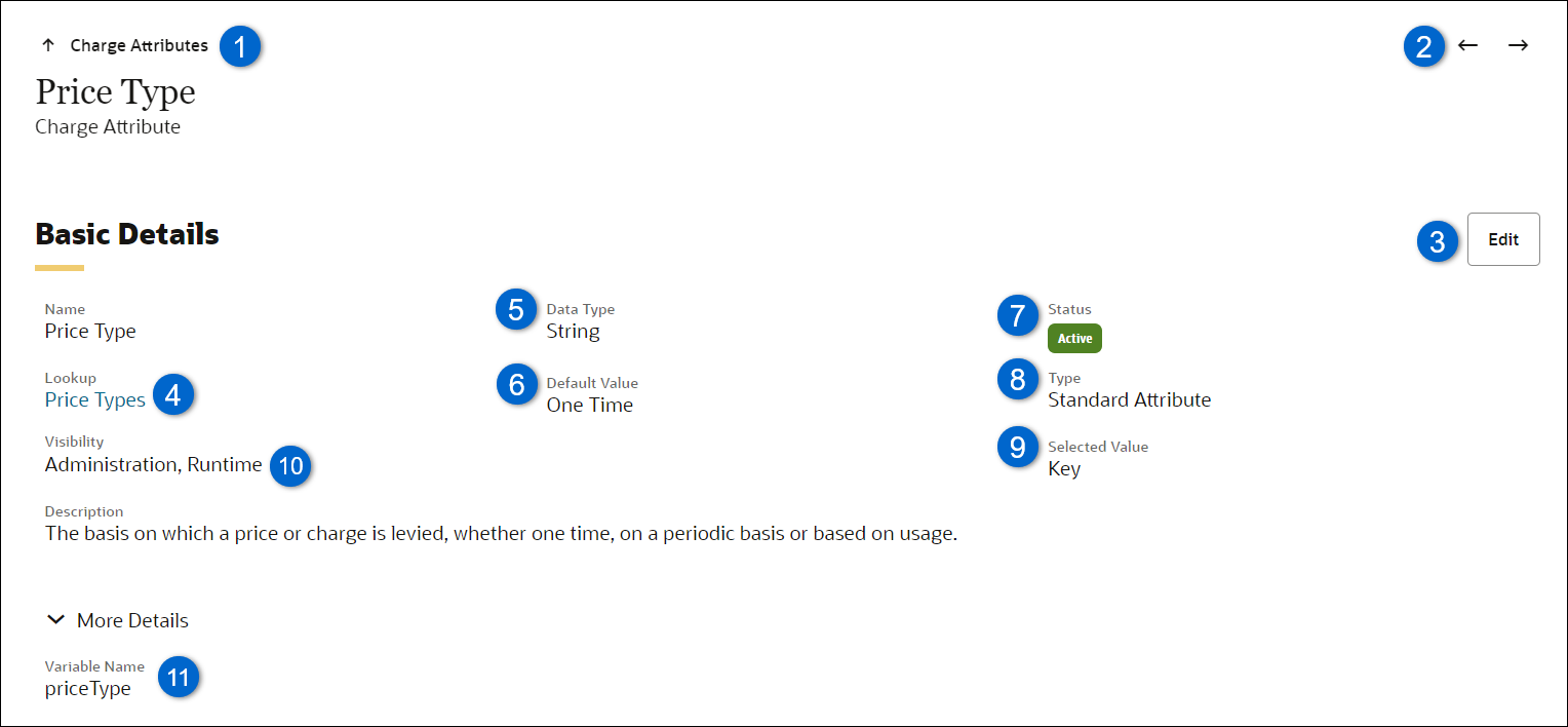 Charge Attribute page