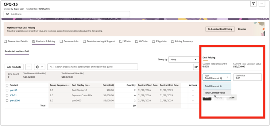 Deal Pricing AI-Assist Example