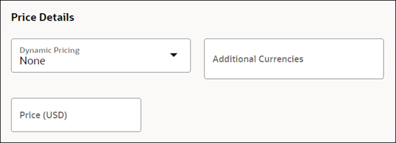 Price Details - Static Pricing