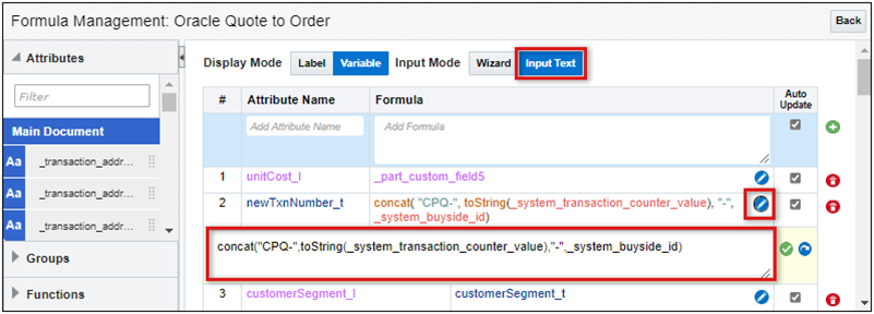 Edit in Input Text Mode
