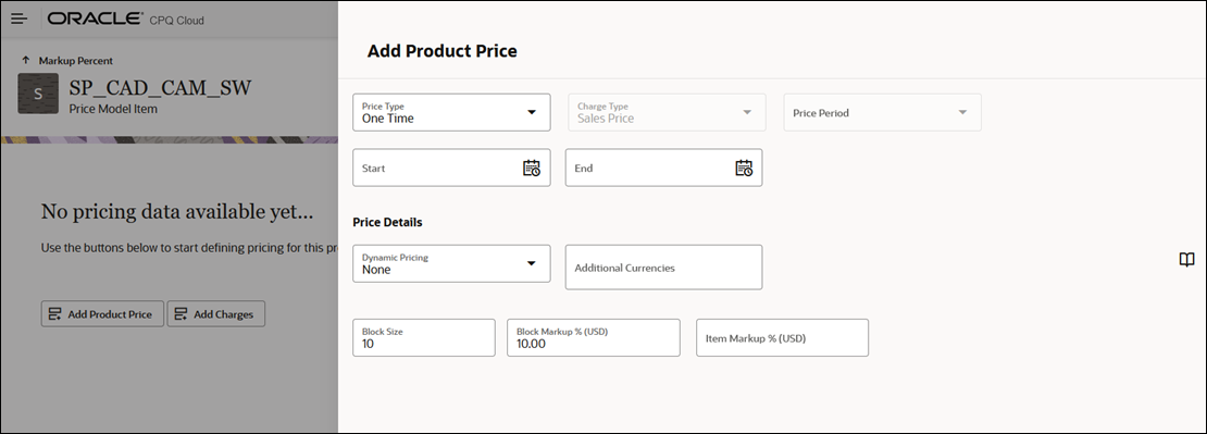 Markup Block Price Example