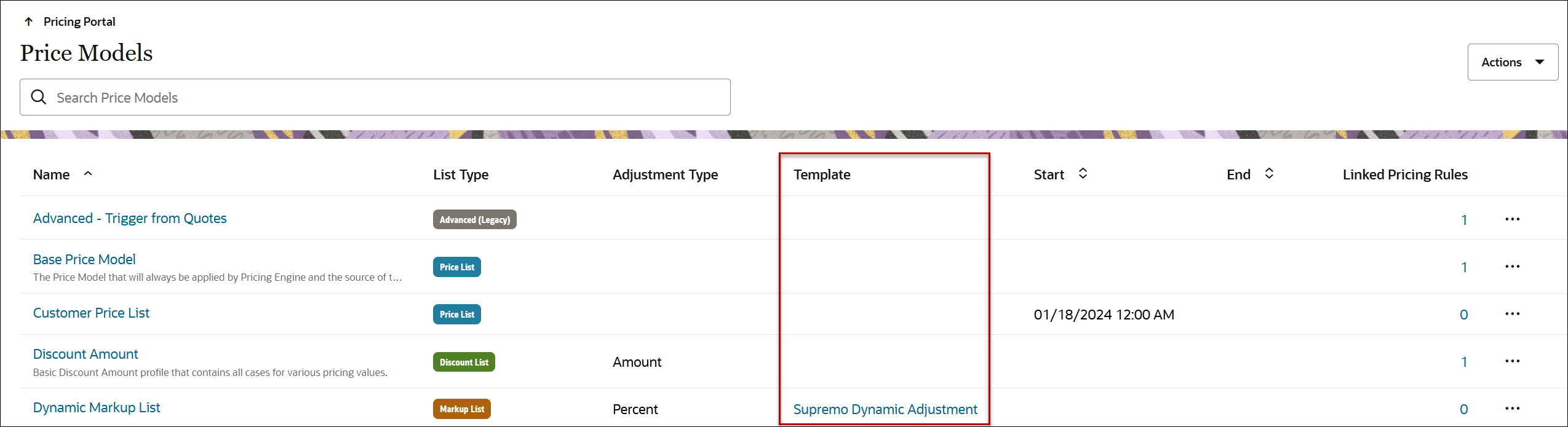 Dynamic Matrix Pricing column