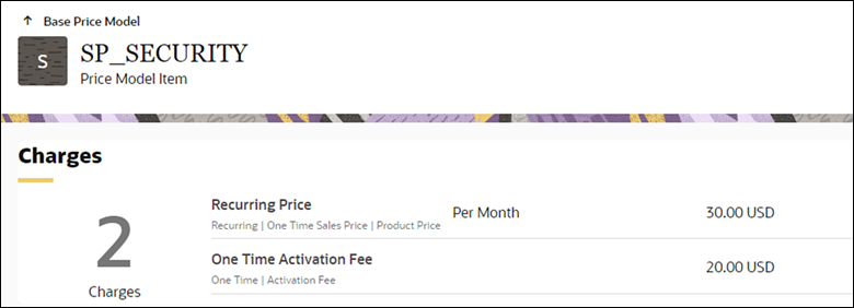 Product Charge Example