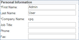 Personal Information section