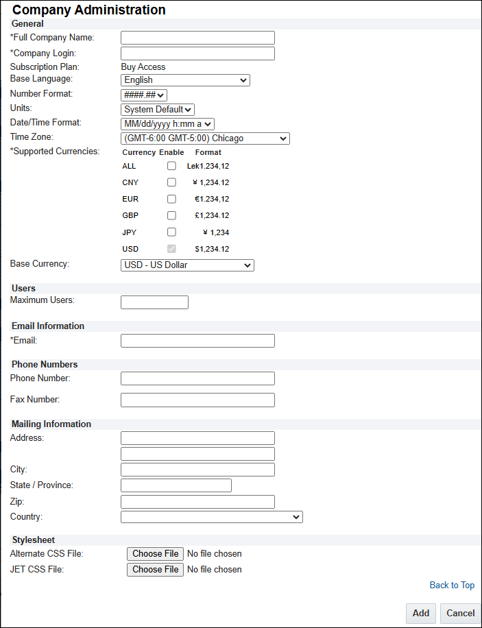 Company Administration