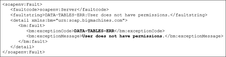 Sample SOAP API Error
