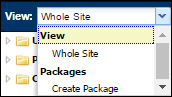 View drop-down menu