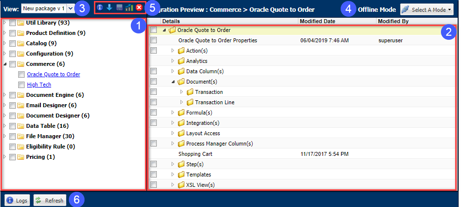 Migration Center sections
