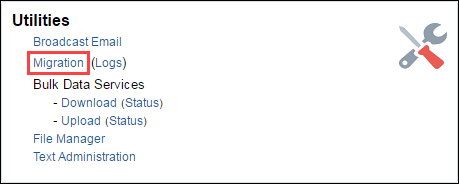 Click Migration under Utilities. 