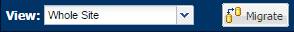 Migration action bar - When in Import from Source mode and in the Whole Site view or a Package view, a Migrate button will be present
