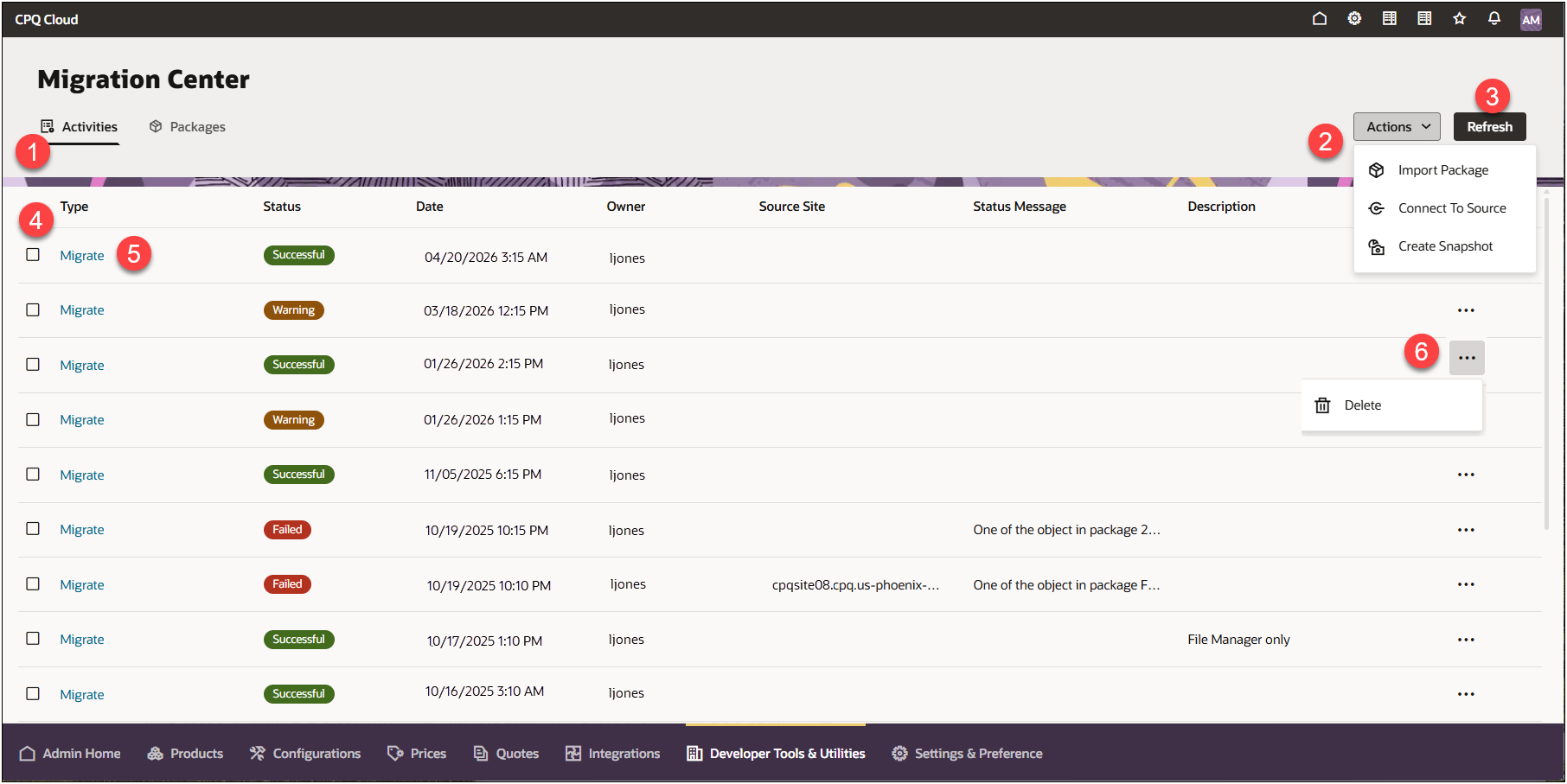 Migration Activities