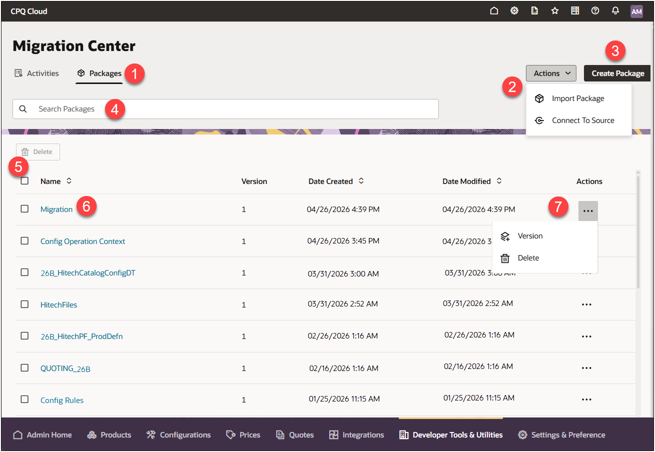 Migration Center Packages