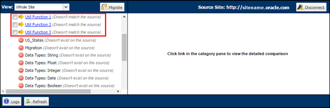 Migrate Logical Objects Between Sites