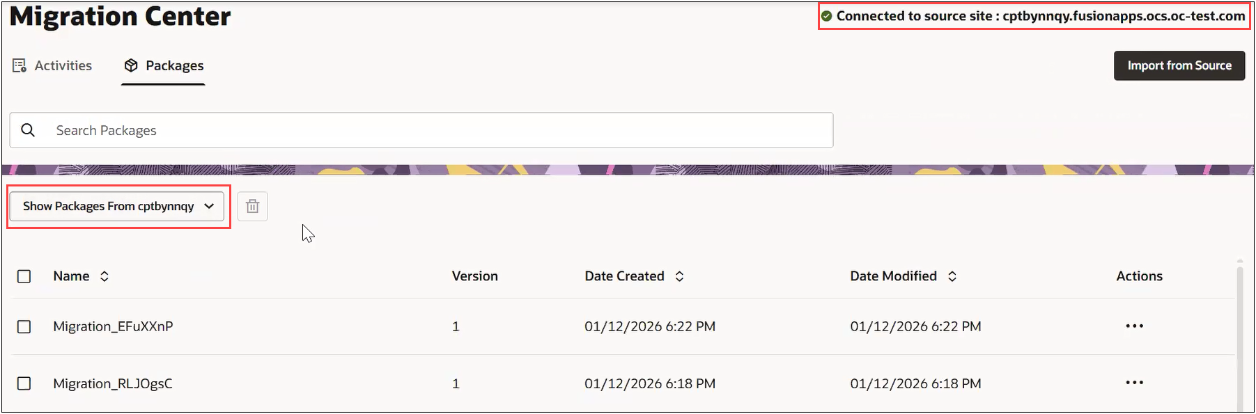 Show Packages From Source Site
