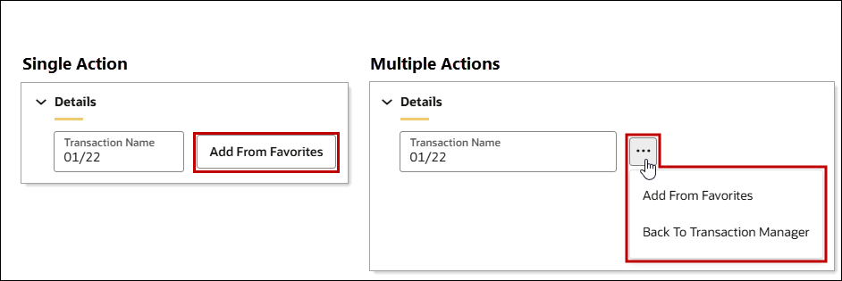 Displayed Actions Live View