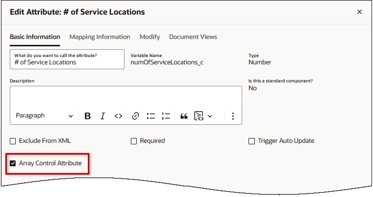 Array Control Attribute