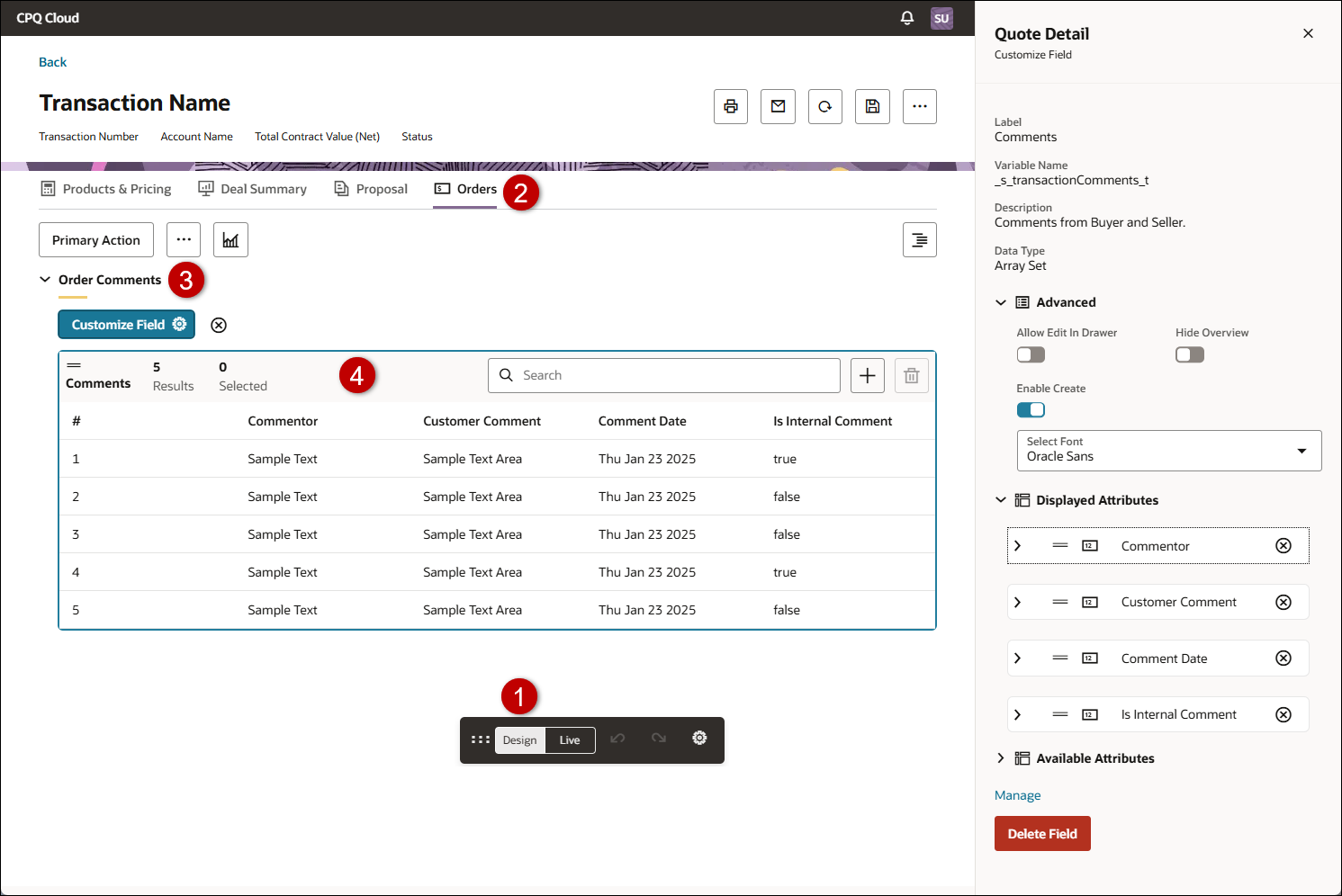Access Customize 'Array Set' Field