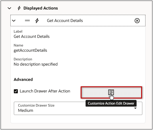 Customize Action Drawer