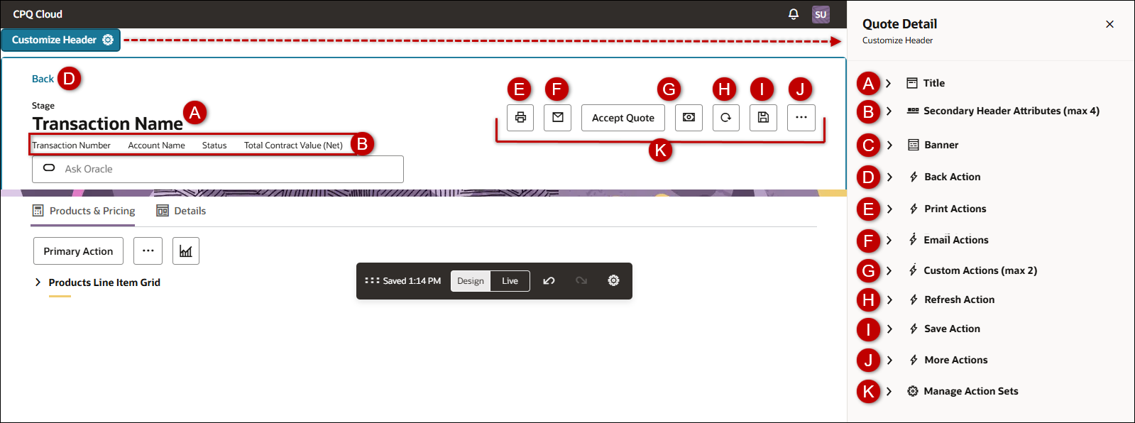 Redwood Header Items