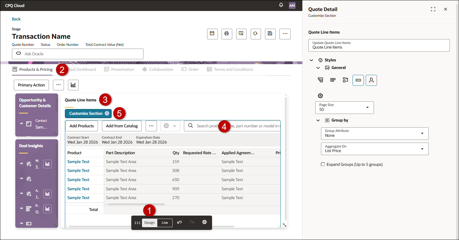 Customize LIG Section