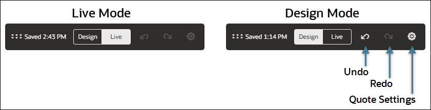 Live / Design Mode control