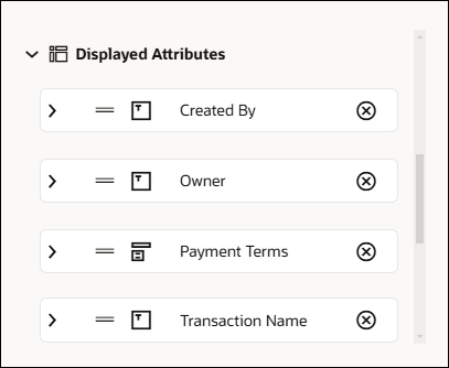 Displayed Attributes