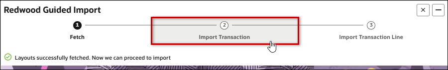 Guided Import - Import Transaction