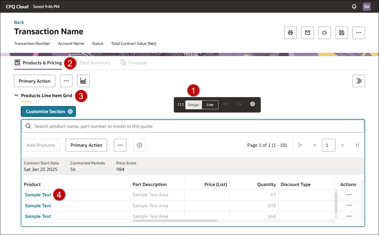 Access Line Item (Sub Document)