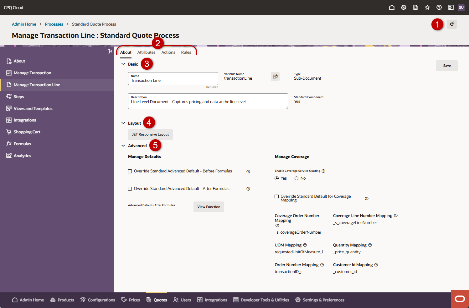 Manage Transaction Line