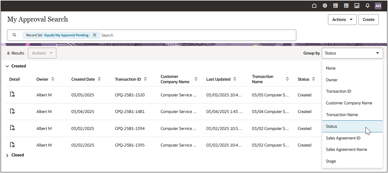 Approval Search Group