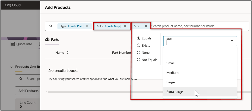 Product Search - Equals