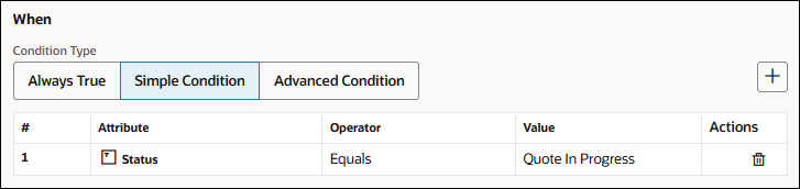 Status Based Condition