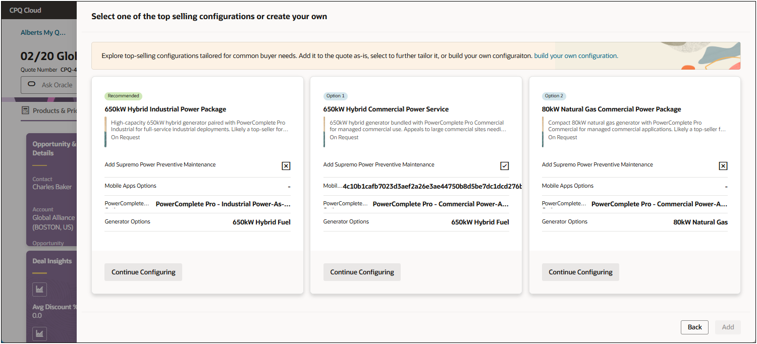Top Selling Configurations