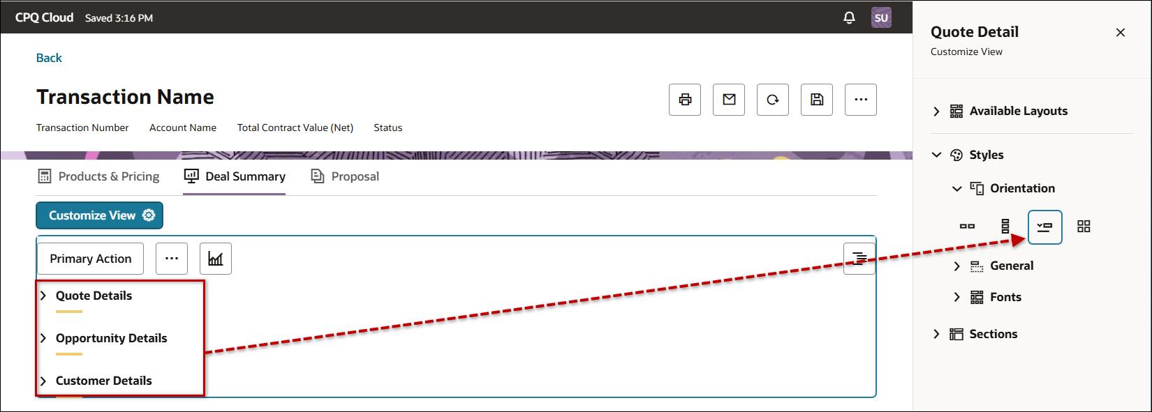 Redwood View Horizontal Layout