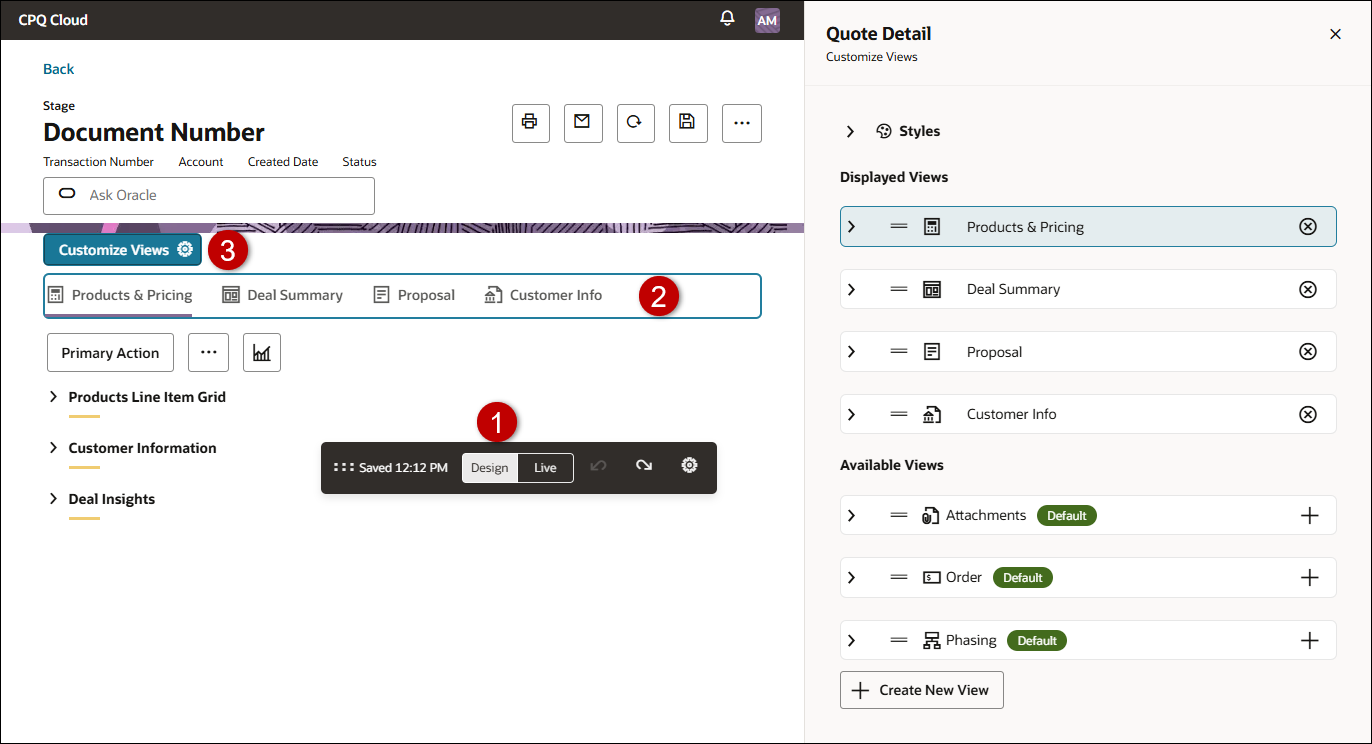 Access Customize Views